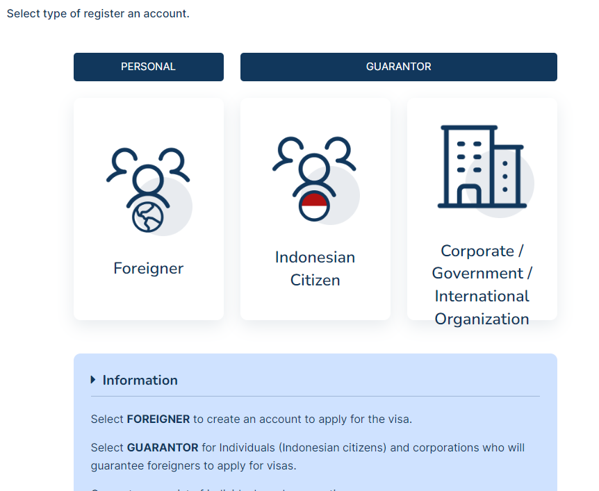 インドネシア　オンラインビザ申請2